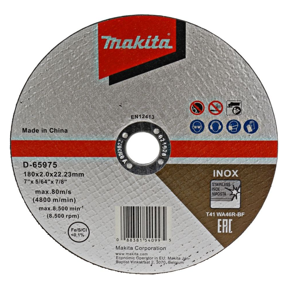 Makita D-65975 Stainless Cut Off Wheel Inox 7 Makita D-65975 Stainless Cut Off Wheel Inox 7